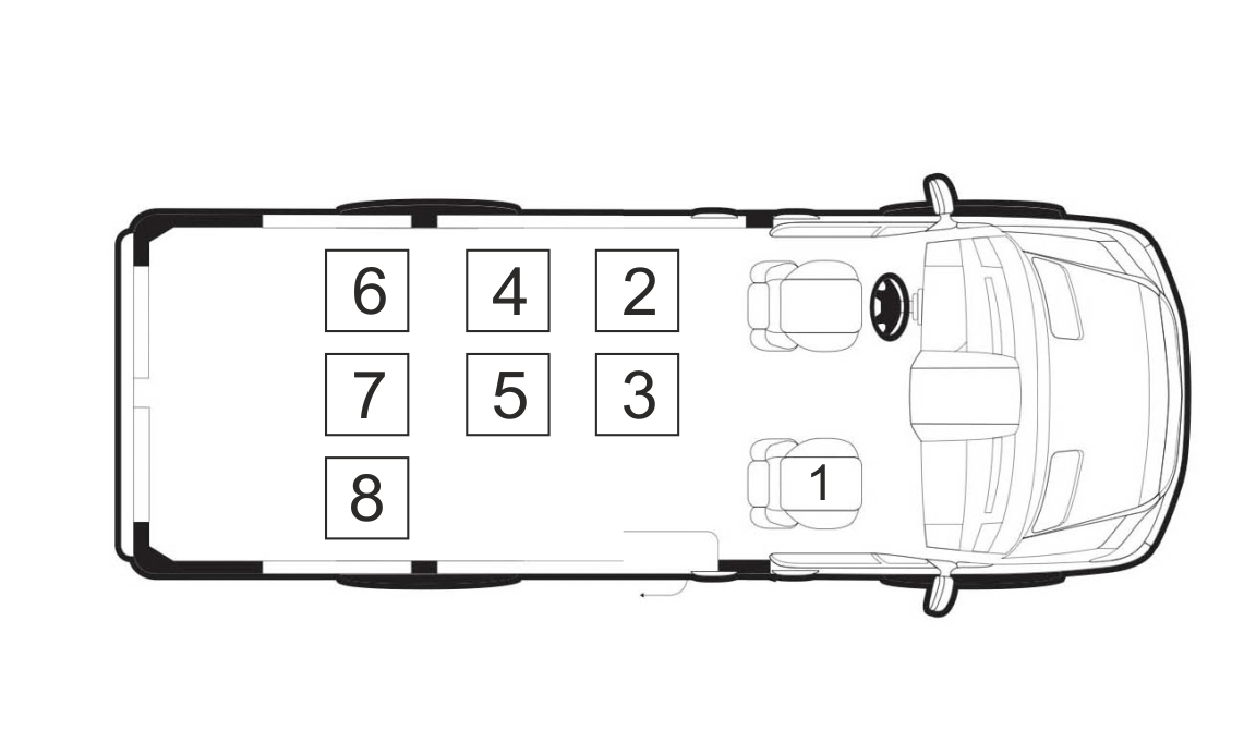 схема пассажирских мест