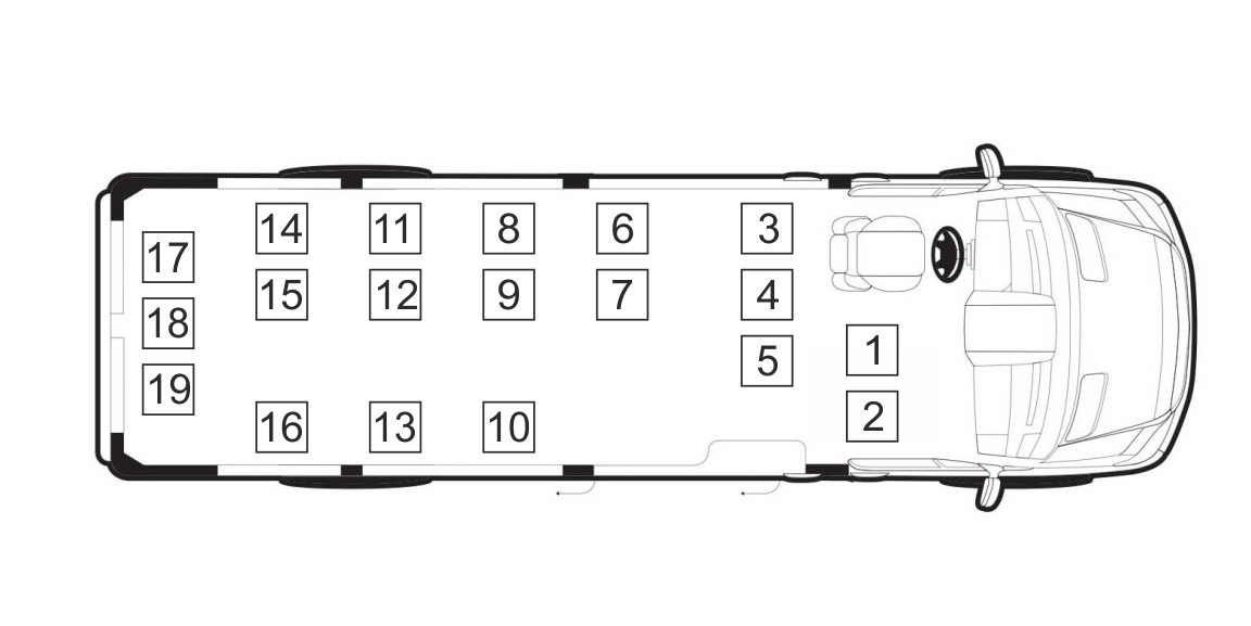 схема пассажирских мест
